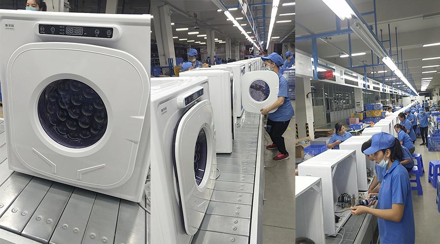 現場圖示！家用干衣機工廠生產線組成